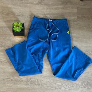 ViVI Royal Blue Women's flared scrub Pants Small